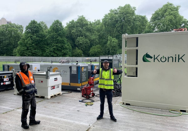 KoniK Power's prototype mobile battery system at the Diamond Jubilee celebrations in London